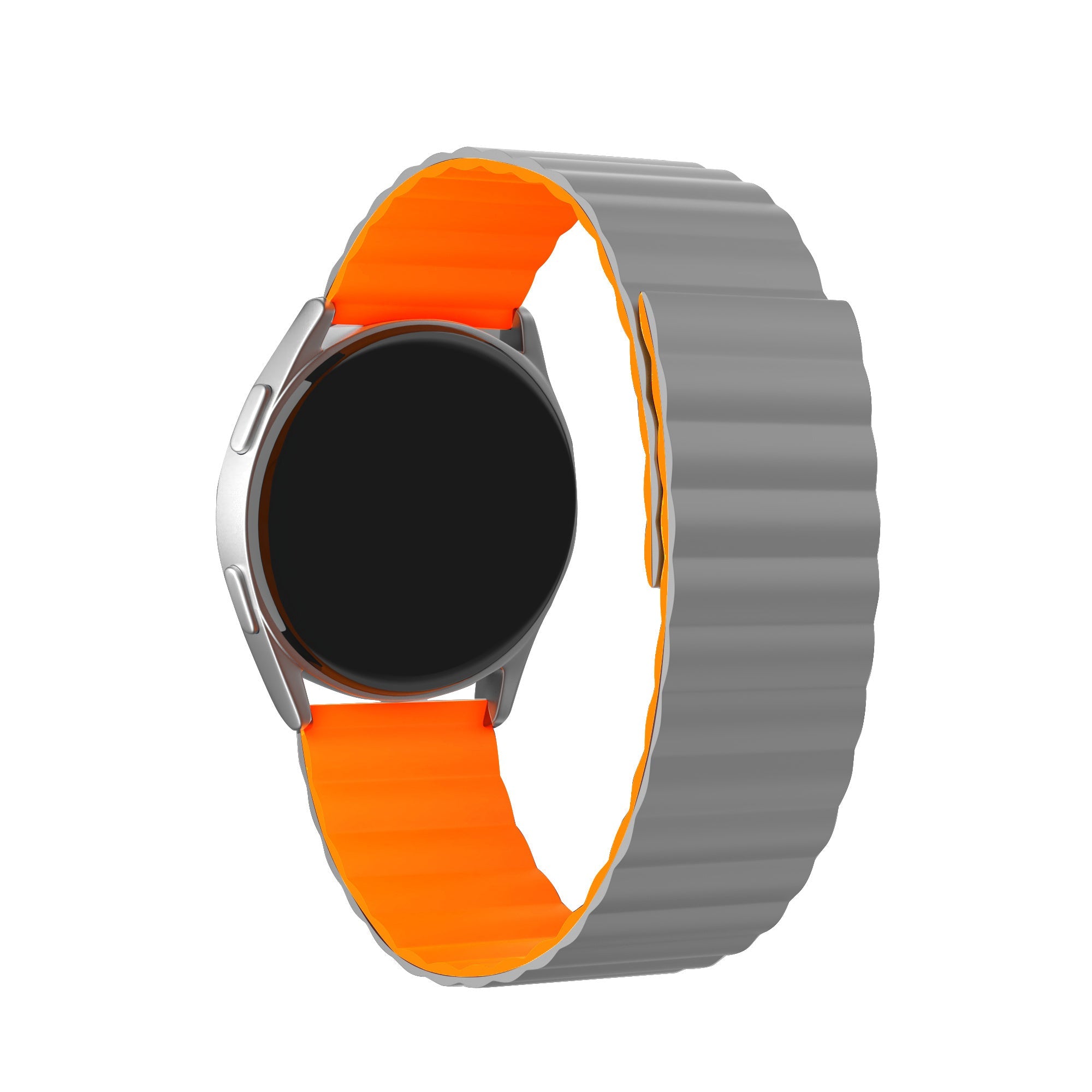 Amazfit Bip 6 magnetisch siliconen bandje (grijs/oranje)