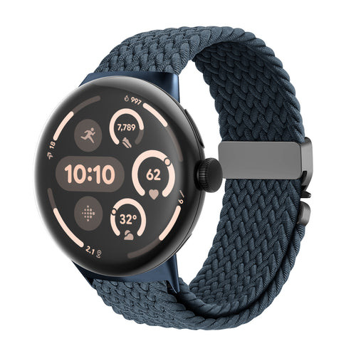 Google Pixel Watch 3 - 45mm gevlochten band met P-buckle (grijsblauw)