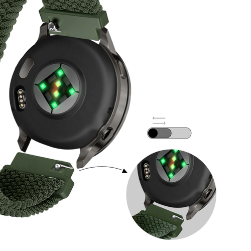 Bandz Garmin Forerunner 265s verstelbare nylon band (groen)