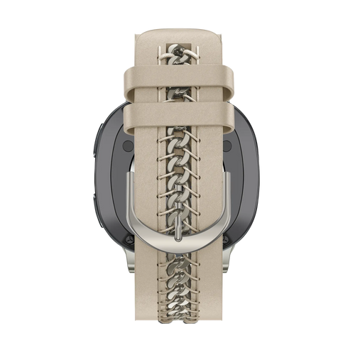 Bandz Samsung Galaxy Watch 8 Classic leren band 'Chains' (beige)