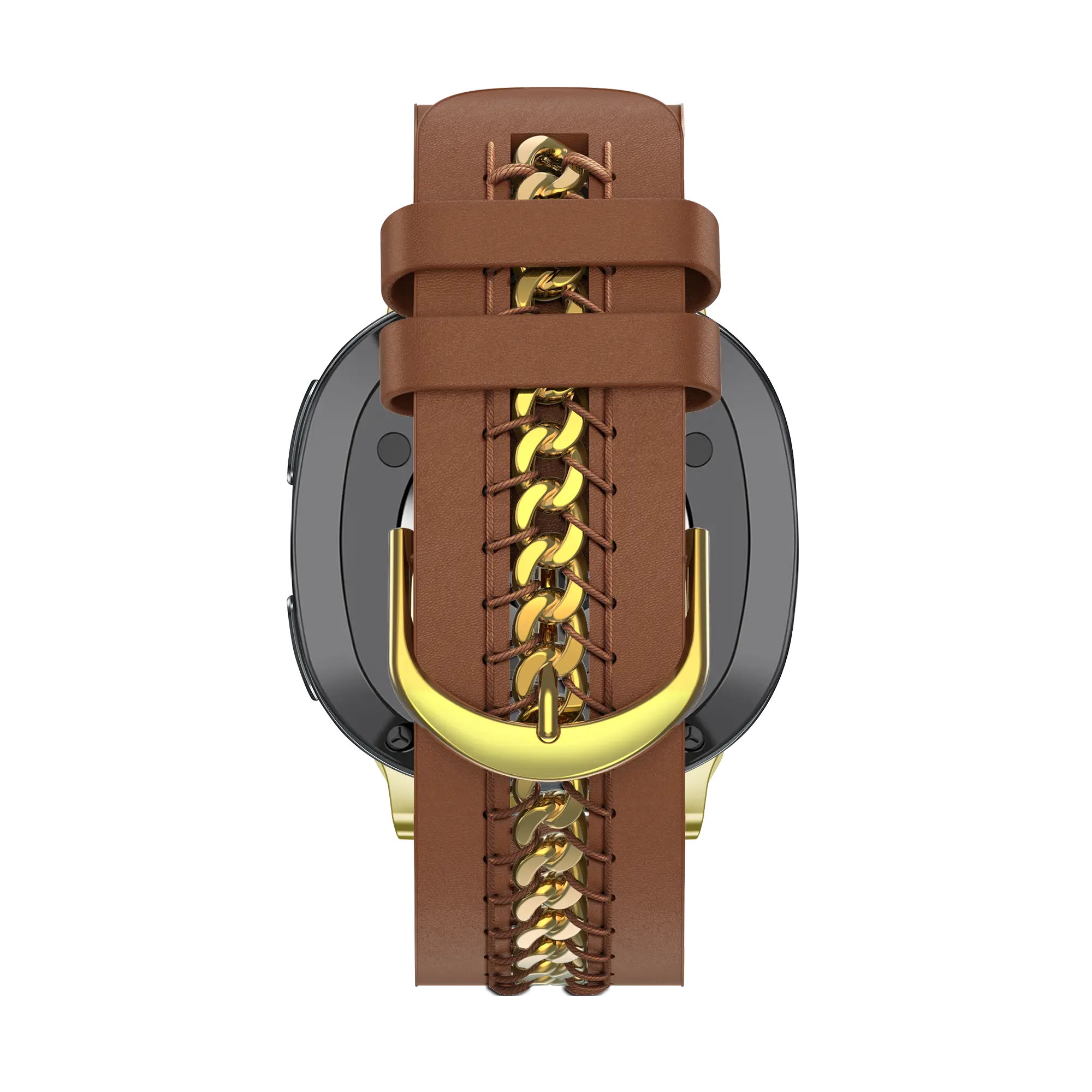 Bandz Samsung Galaxy Watch 8 - 40mm Leather Strap 'Chains' (Brown)