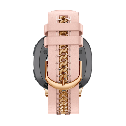 Bandz Samsung Galaxy Watch 8 Classic Leather Strap 'Chains' (Pink)