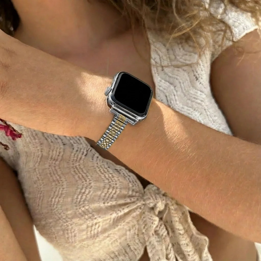 xoxo Wildhearts Apple Watch stalen bandje 'slim' (zilver/goud)