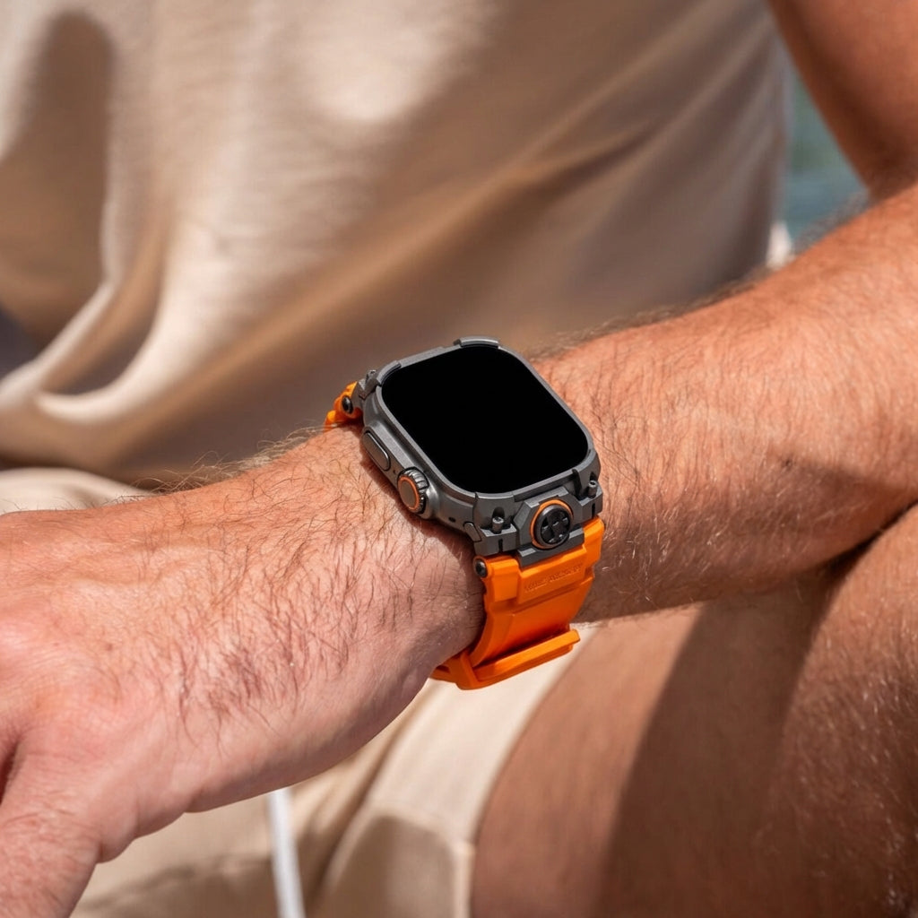 Apple Watch 'Four Claw' Silicone Strap (Orange)