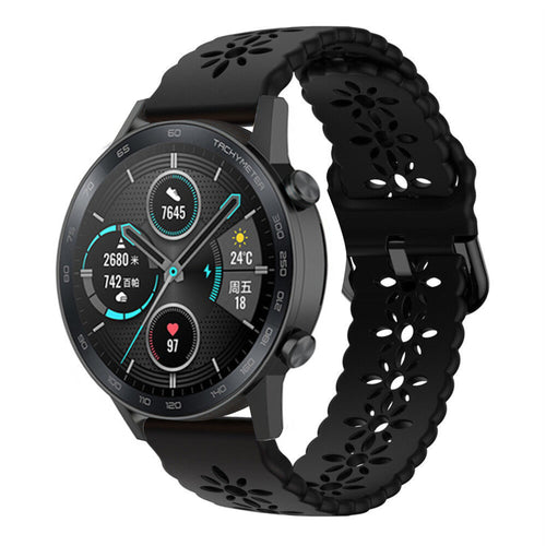 honor-magic-watch-2-siliconen-bandje-patroon-zwart