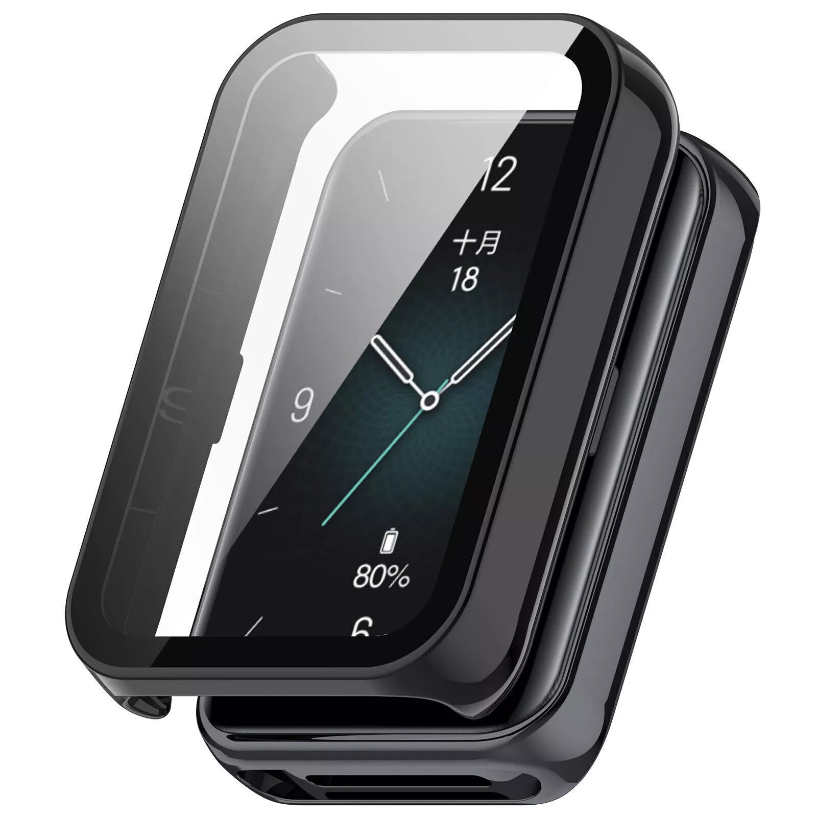 Honor Band 9 PC case met glas (zwart)