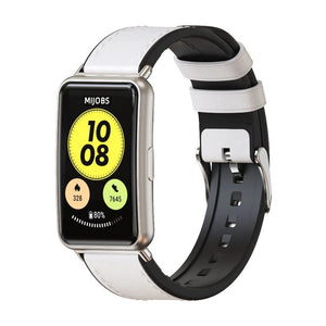 Huawei Watch Fit SE leren hybrid bandje (wit)
