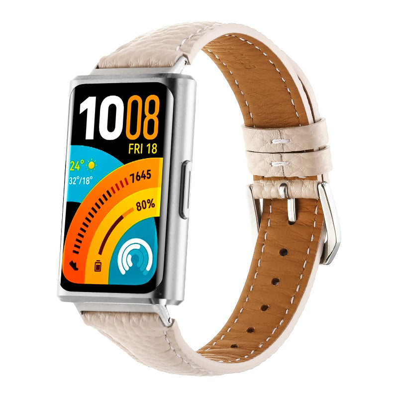 huawei band 11 leather strap beige
