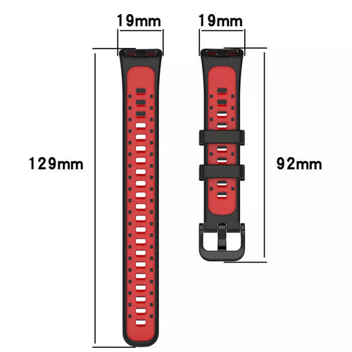 Huawei Band 10 sport bandje (zwart/rood)