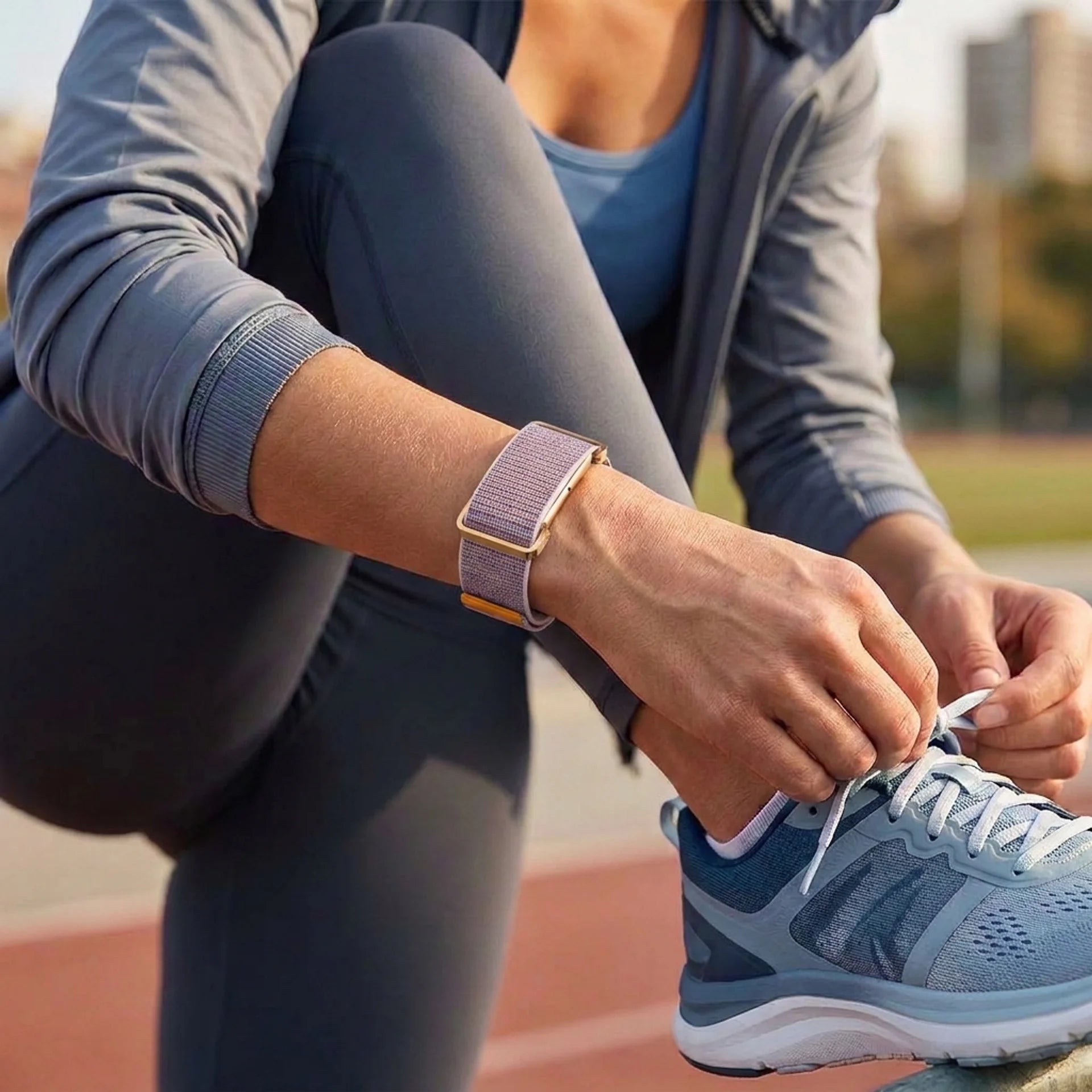 Fitbit Air nylon band met frame (pink sand)