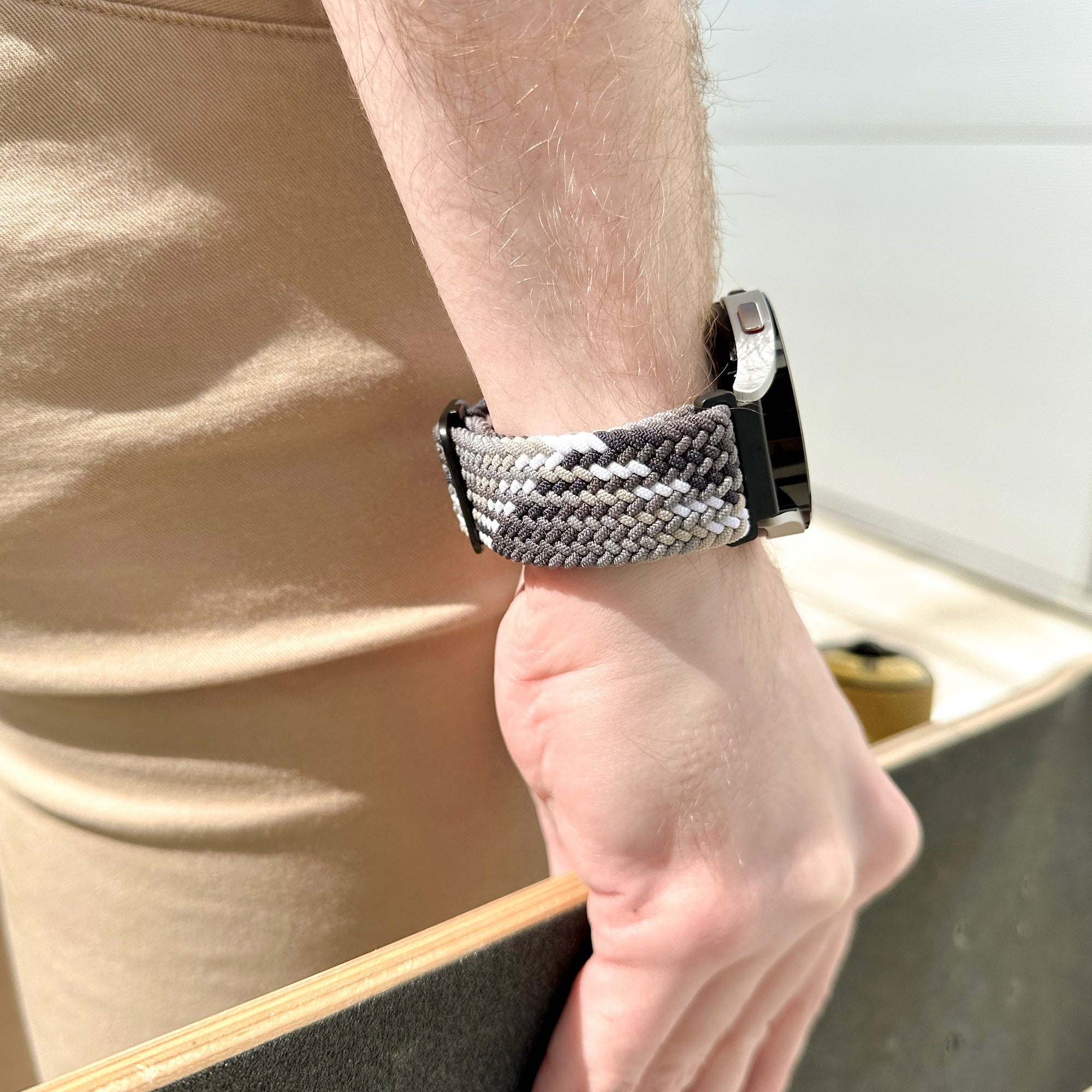 Amazfit Balance verstelbaar geweven bandje (mandala zwart)