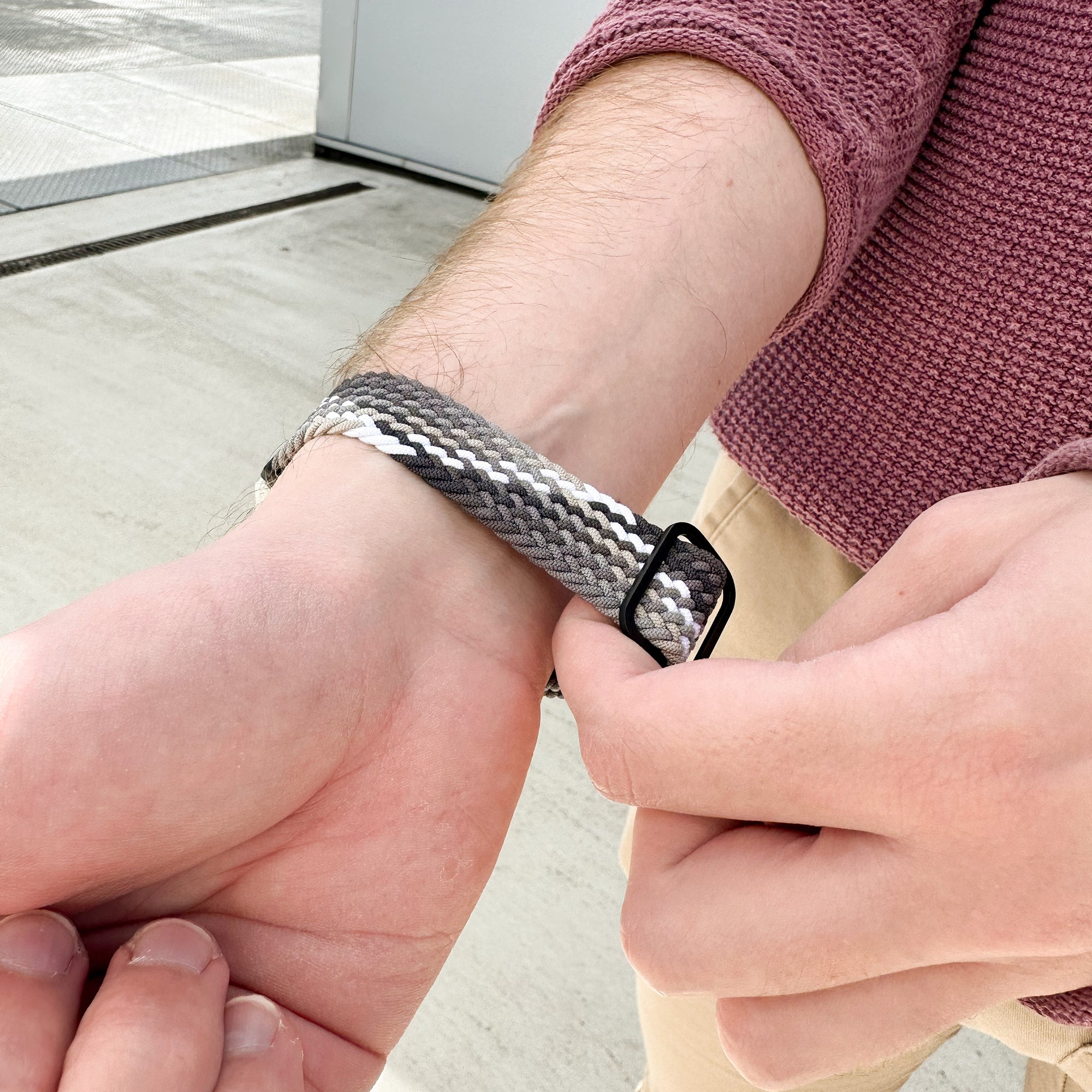 Amazfit Active verstelbaar geweven bandje (zwart/wit)