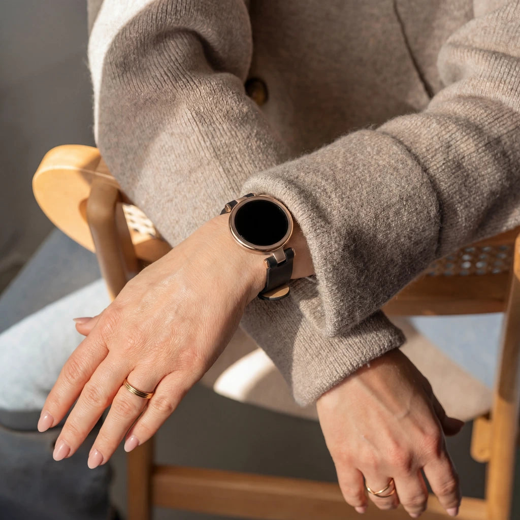 Garmin Lily leren bandje (zwart)