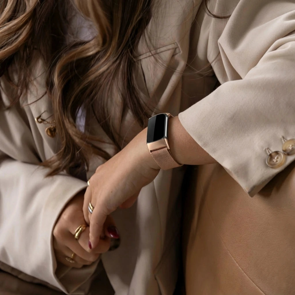 Fitbit Charge 5 Milanese band (rosé goud)