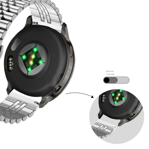 Bandz Garmin Forerunner 265s stalen band 'Jubilee' (zilver)