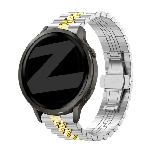 Bandz Garmin Forerunner 265s stalen band 'Jubilee' (zilver/goud)