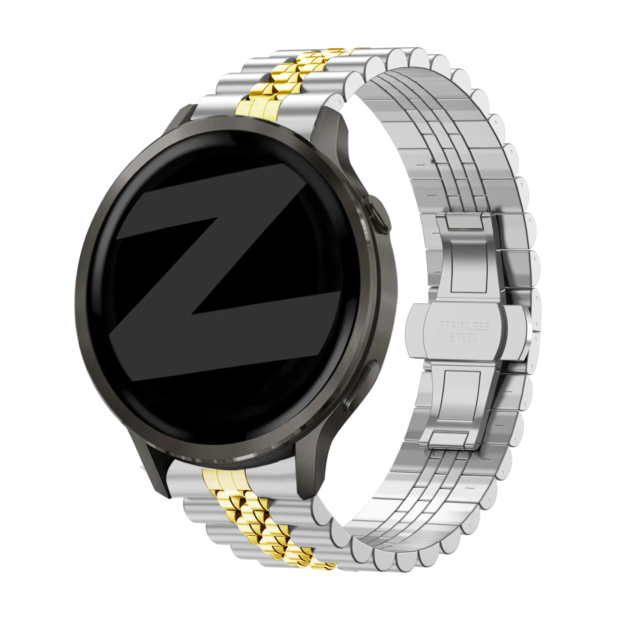 Bandz Garmin Venu 4 - 41mm stalen band 'Jubilee' (zilver/goud)