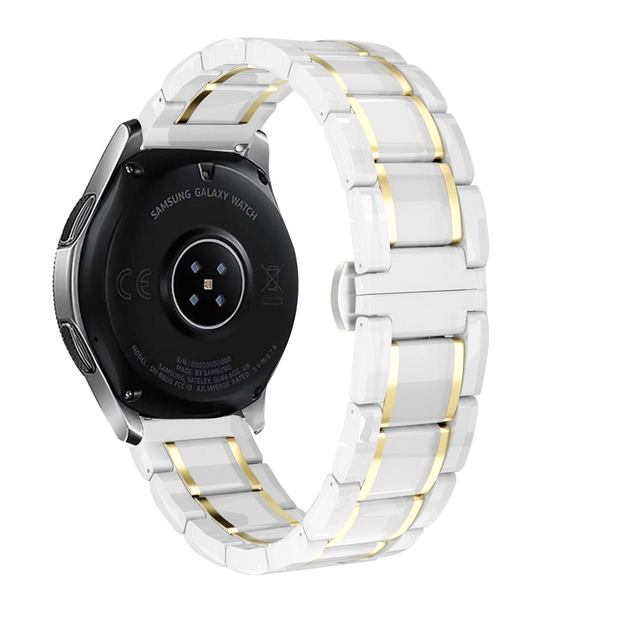 Samsung Galaxy Watch 5 - 40mm keramiek stalen band (wit/goud)