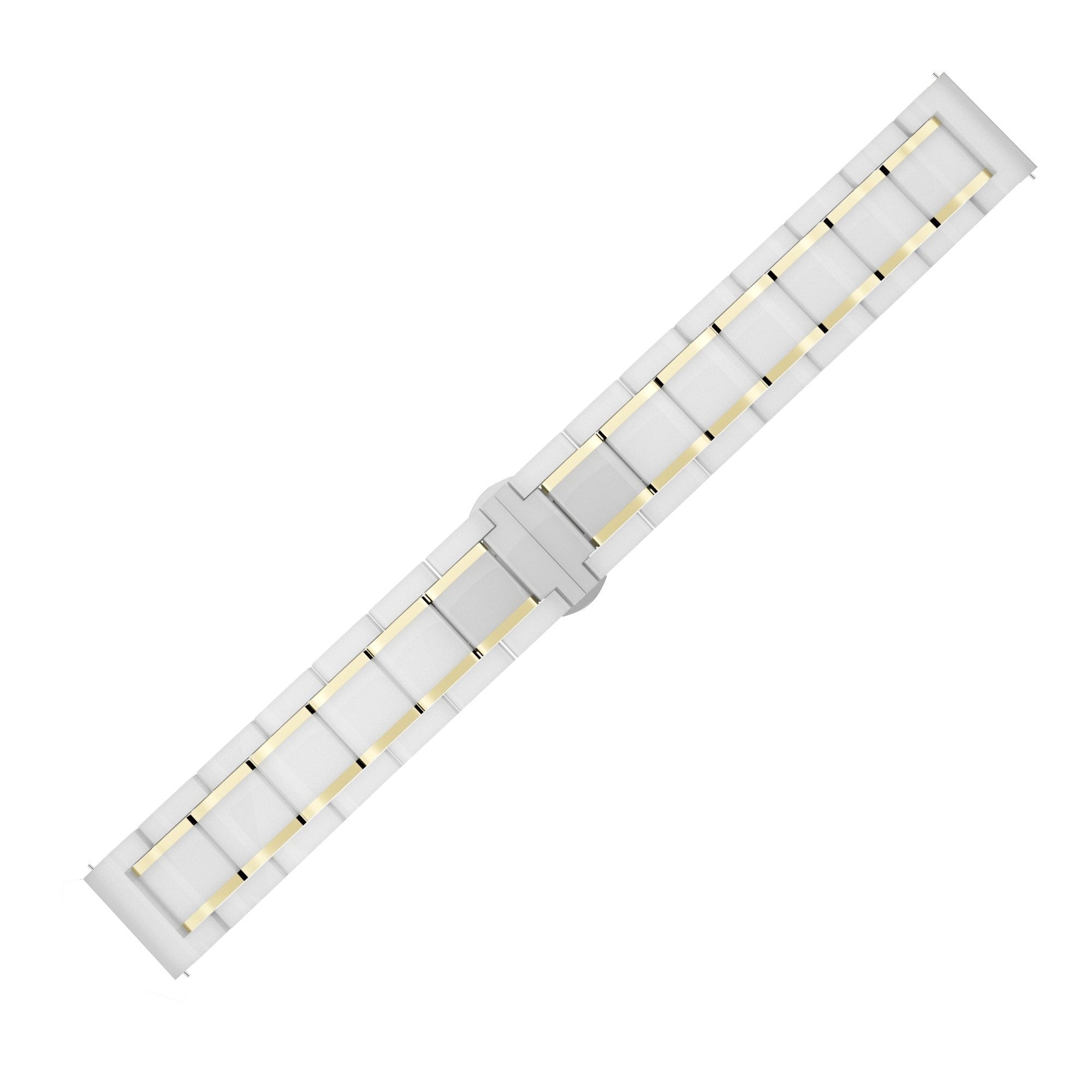 Samsung Galaxy Watch 4 - 44mm Ceramic Link Strap (White/Gold)