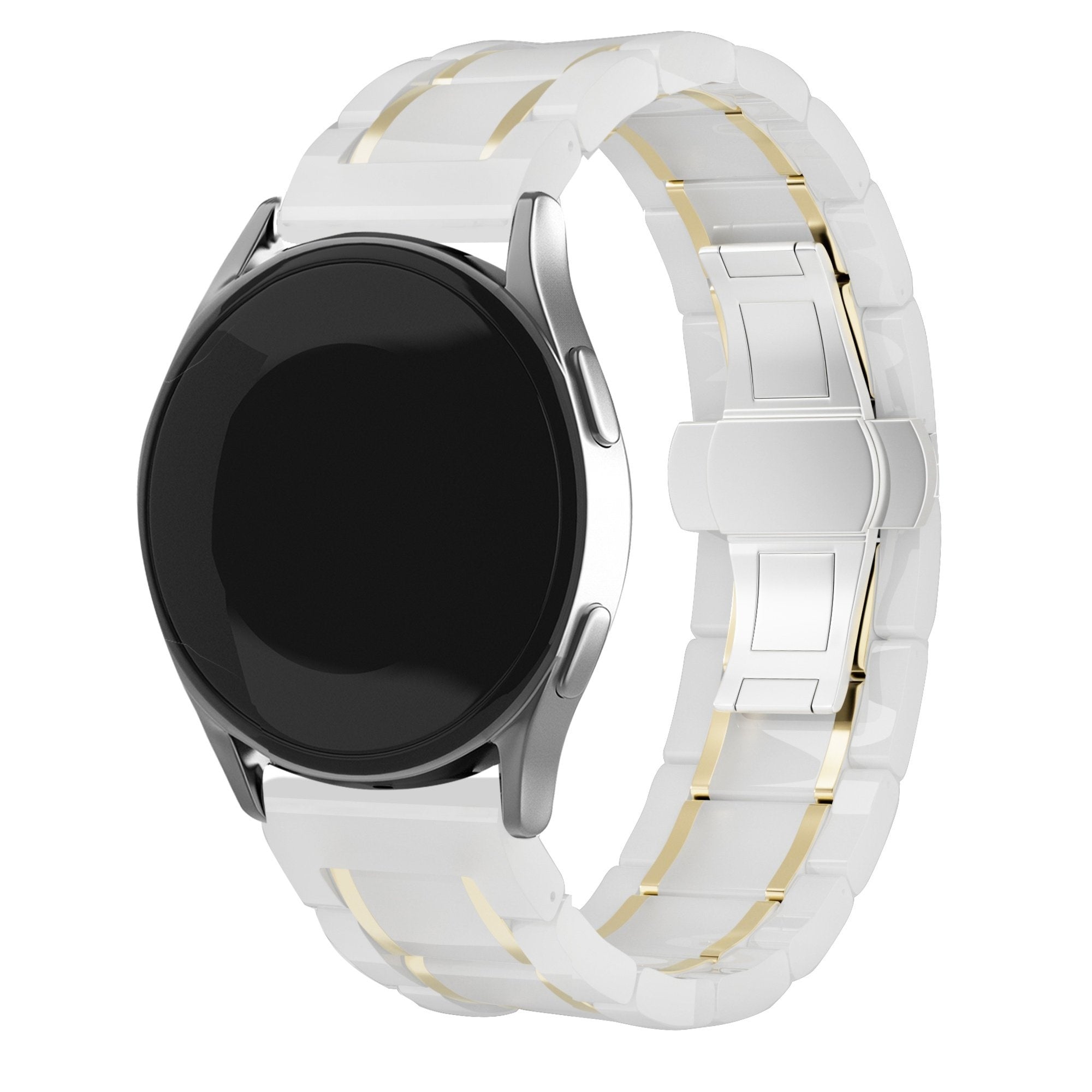 Samsung Galaxy Watch 6 Classic 43mm keramiek stalen band (wit/goud)