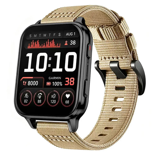 Garmin Venu X1 nylon gesp band (kaki)