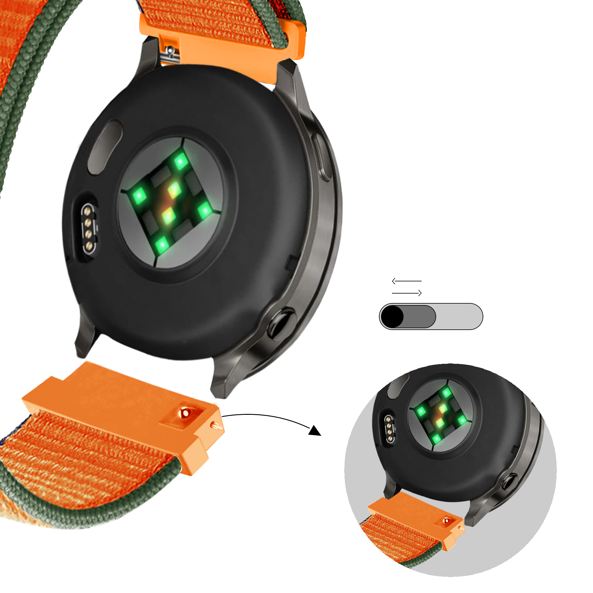 Bandz Garmin Venu 2s nylon loop band (kumquat)