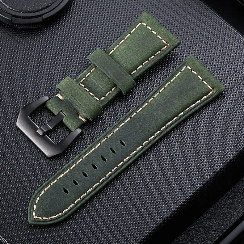 Coros Apex 4 - 46mm leren bandje (groen)