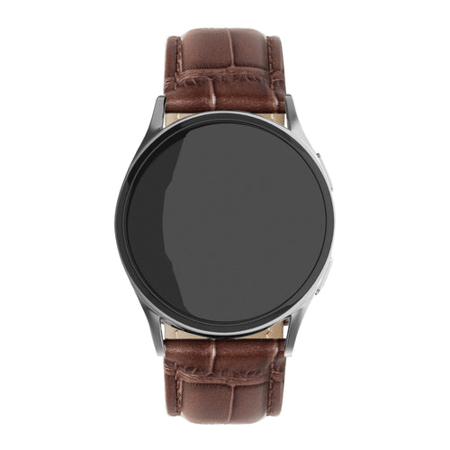 Crocodile leren horlogeband 20mm - universeel - bruin