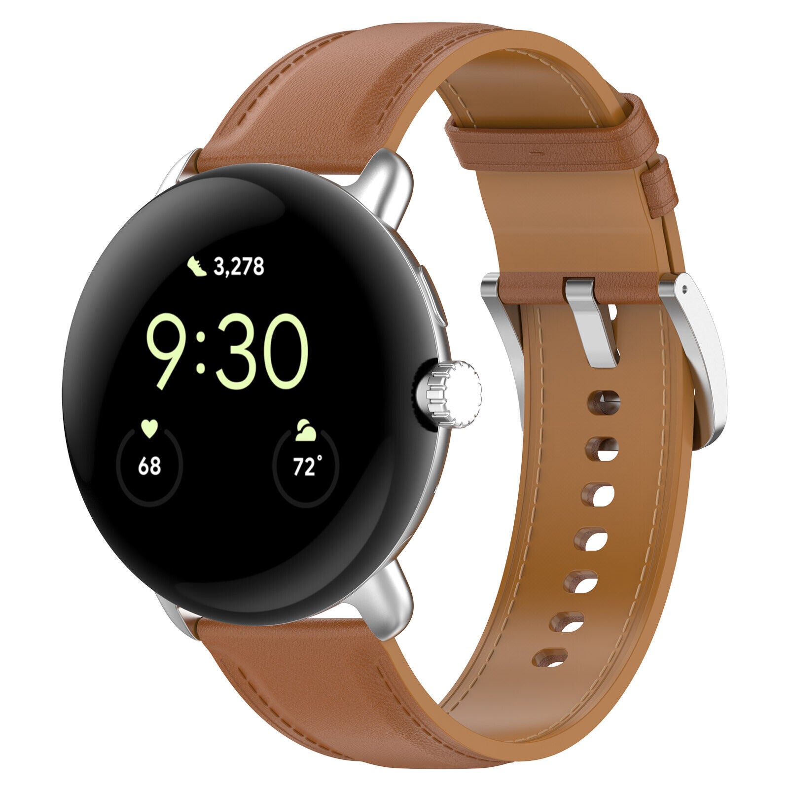 Google Pixel Watch 4 - 41mm leren bandje (bruin)
