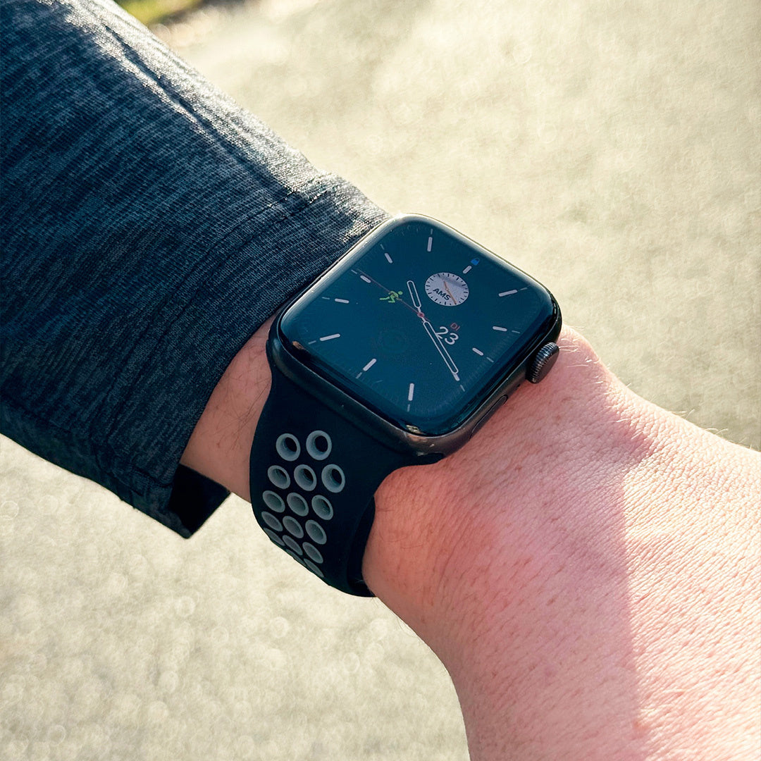 Apple Watch sport bandje (zwart/grijs)
