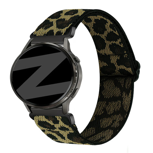 Bandz Amazfit Active 3 Premium Elastic Nylon Strap ('Leopard')