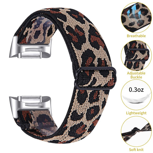 Fitbit Charge 5 Elastic Strap (Leopard)