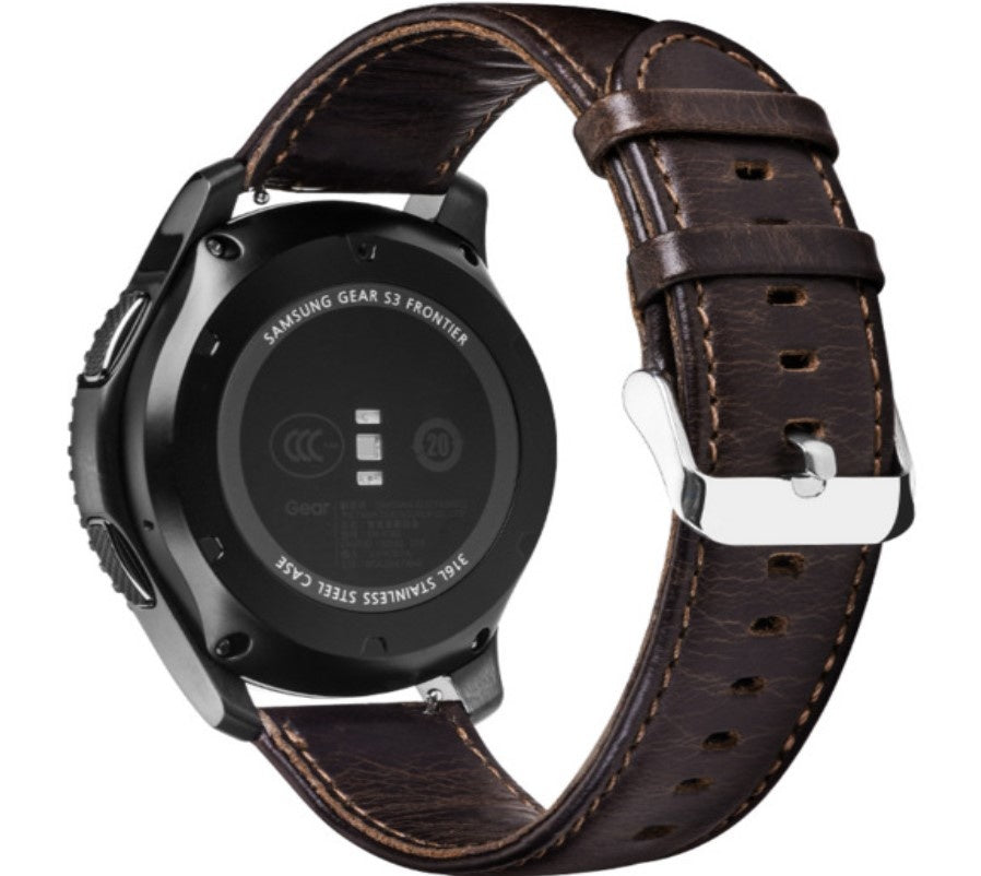 Amazfit Bip 3 (Pro) leren bandje (donkerbruin)