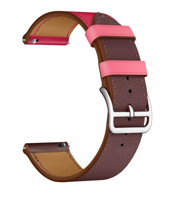 Withings Steel HR - 40mm leren duo bandje (knalroze/donkerbruin)