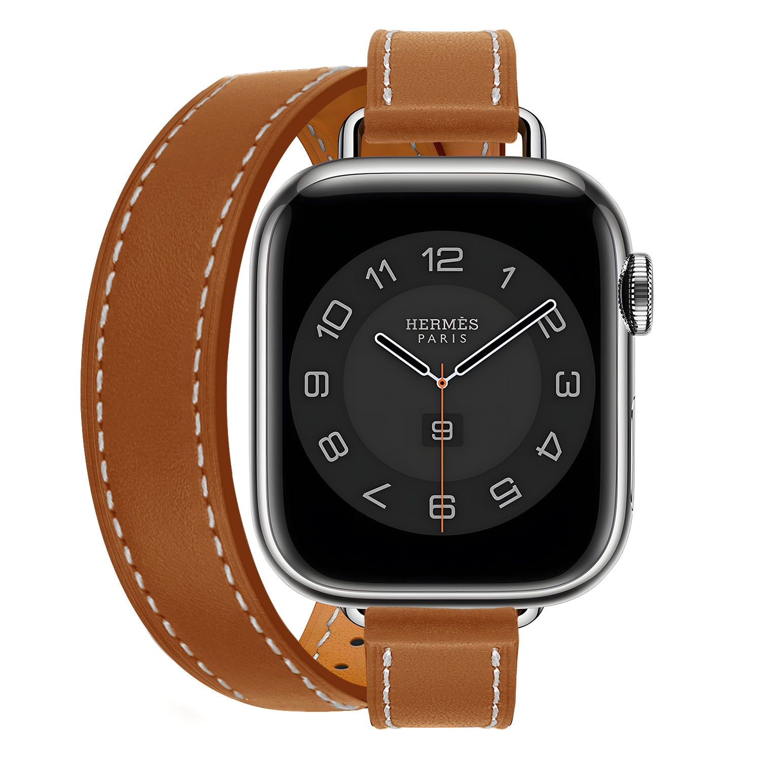 Apple Watch leren double tour band (lichtbruin)