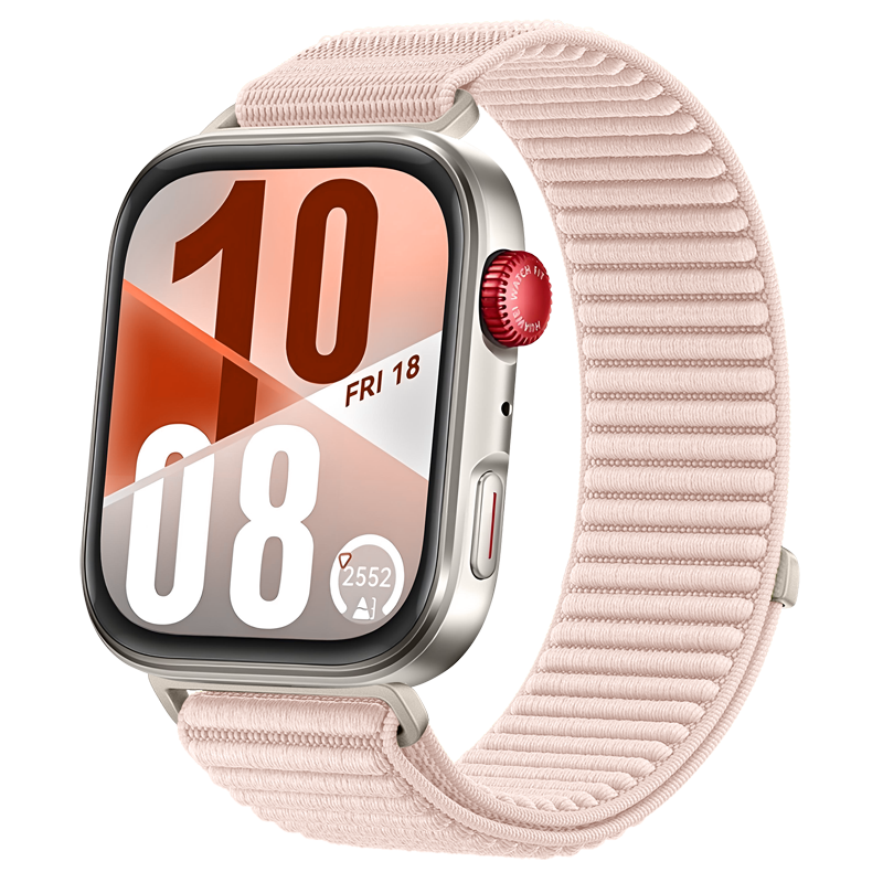 Huawei Watch Fit 4 nylon wave bandje (lichtroze)