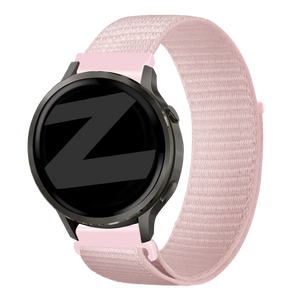 Bandz Garmin Venu 4 - 41mm nylon loop band (lichtroze)