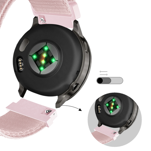 Bandz Garmin Venu 4 - 41mm nylon loop band (lichtroze)