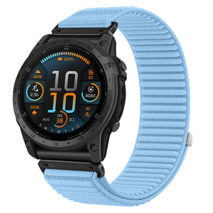 Garmin Fenix 7s wave nylon band (lichtblauw)