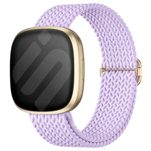 Fitbit Versa 3 verstelbaar geweven bandje (lichtpaars)