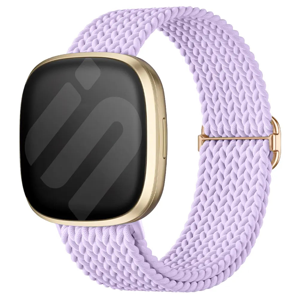 Fitbit Versa 3 verstelbaar geweven bandje (lichtpaars)