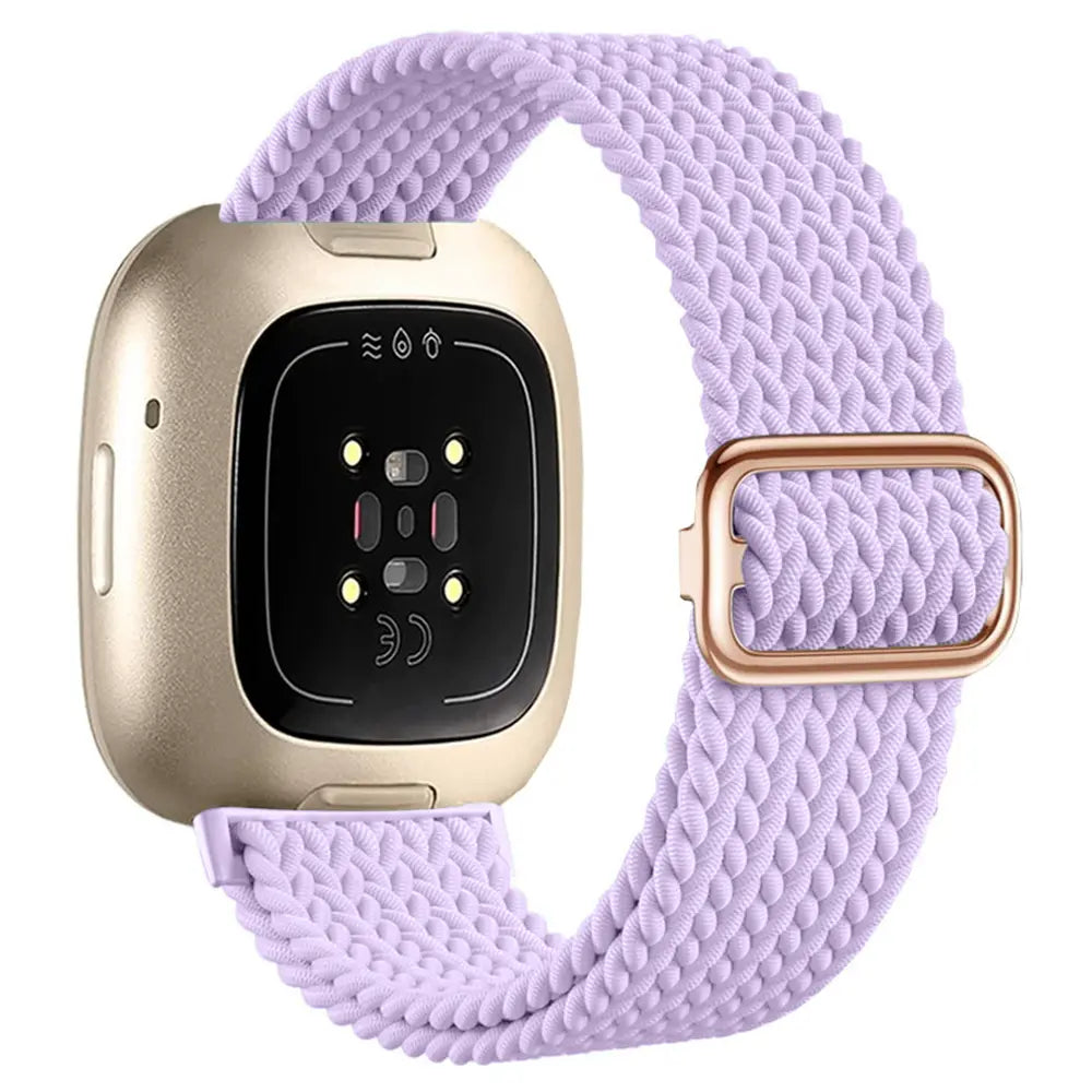Fitbit Versa 3 verstelbaar geweven bandje (lichtpaars)