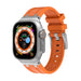 Apple Watch luxe liquid silicone band (oranje met zilver)