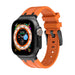 Apple Watch luxe liquid silicone band (oranje met zwart)