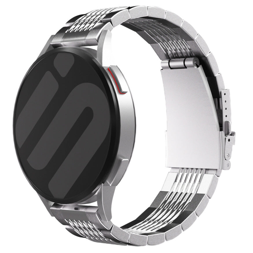 Garmin Vivoactive 4 luxe stalen schakel band (zilver)
