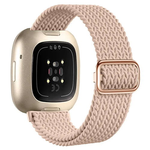 Fitbit Sense verstelbaar geweven bandje (roze)