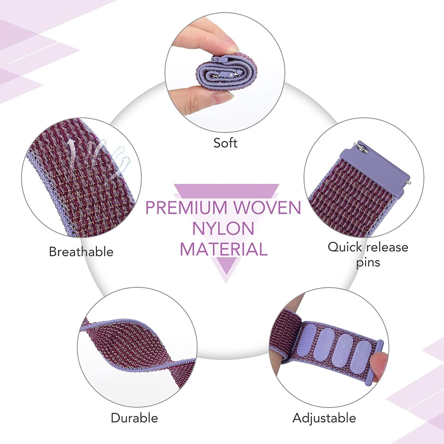 Withings Steel HR Sport nylon bandje (lila)