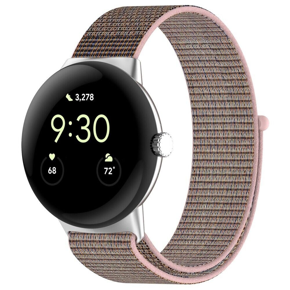 Google Pixel Watch 4 - 41mm nylon bandje (roze)