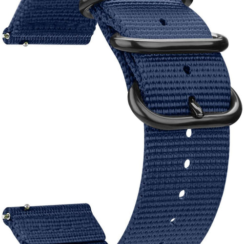 Fossil Gen 4 Explorist (HR) nylon gesp band (blauw)