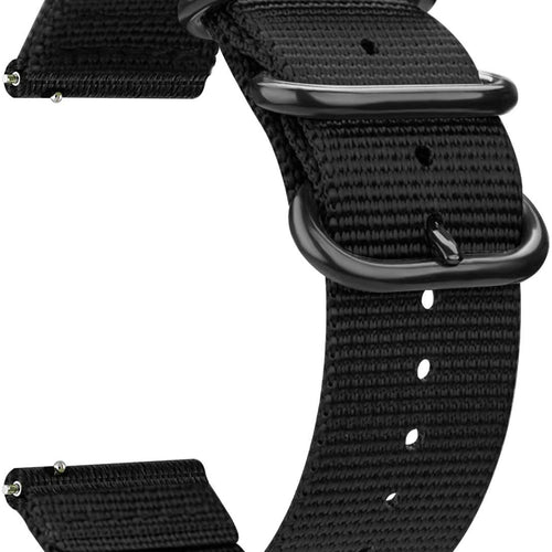 Fossil Gen 4 Explorist (HR) nylon gesp band (zwart)